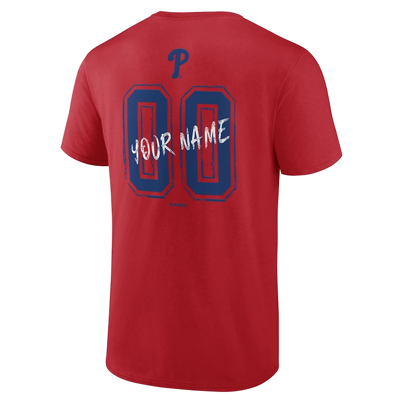 T-shirt personnalisé pour homme Philadelphia Phillies Hustle rouge avec nom et numéro