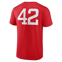 T-shirt rouge pour homme avec nom et numéro Jackie Robinson Day des Phillies de Philadelphie