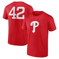 Men's Red Philadelphia Phillies Jackie Robinson Day Name & Number T-Shirt