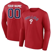 Men's Red Philadelphia Phillies Winning Streak Custom Long Sleeve T-Shirt