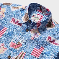 Men's Reyn Spooner  Blue Philadelphia Phillies Americana Button-Up Shirt