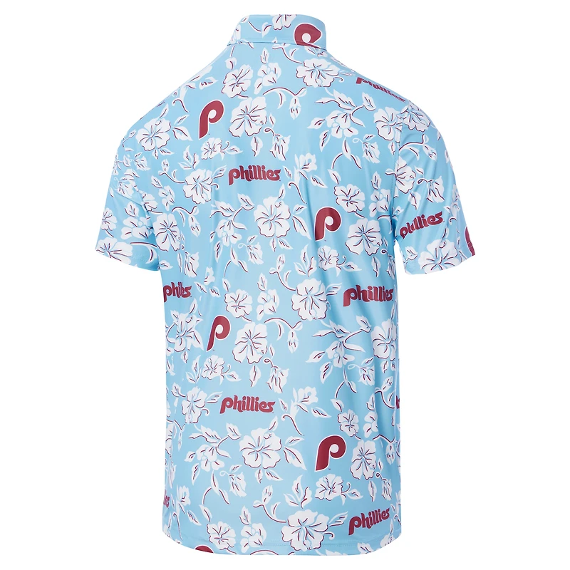 Polo de performance Reyn Spooner pour hommes, bleu clair, Phillies Philadelphie, collection Cooperstown