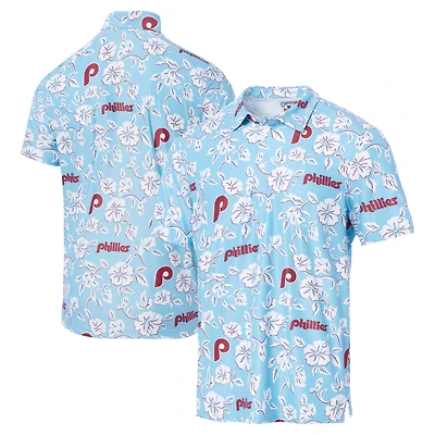 Polo de performance Reyn Spooner pour hommes, bleu clair, Phillies Philadelphie, collection Cooperstown