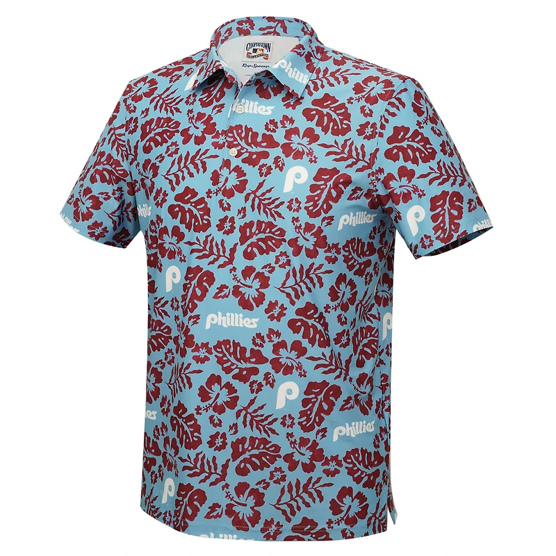 Polo de performance Reyn Spooner bleu clair Philadelphia Phillies Cooperstown Pua pour homme