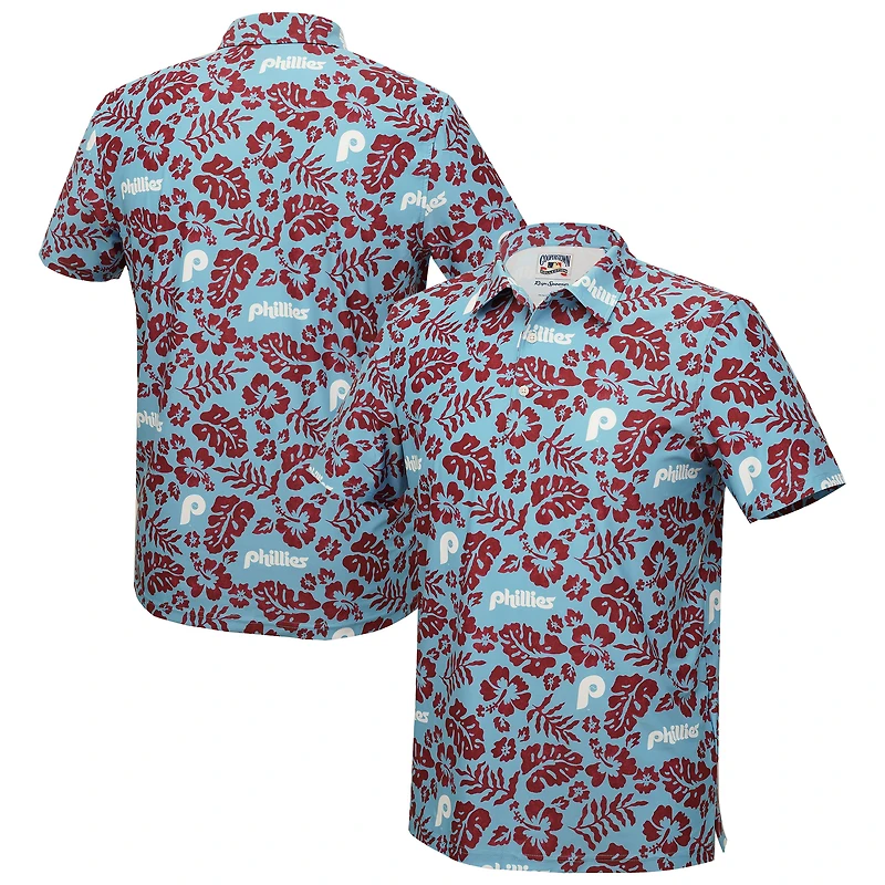 Polo de performance Reyn Spooner bleu clair Philadelphia Phillies Cooperstown Pua pour homme