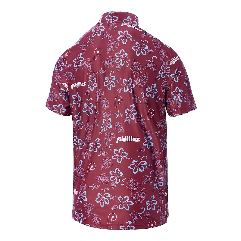 Polo Performance Reyn Spooner bordeaux pour homme des Phillies de Philadelphie la collection Cooperstown
