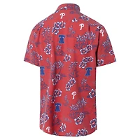 Chemise boutonnée Reyn Spooner rouge Philadelphia Phillies pour homme, grandes tailles Kekai Performance Tri-Blend