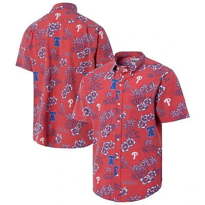 Chemise boutonnée Reyn Spooner rouge Philadelphia Phillies pour homme, grandes tailles Kekai Performance Tri-Blend