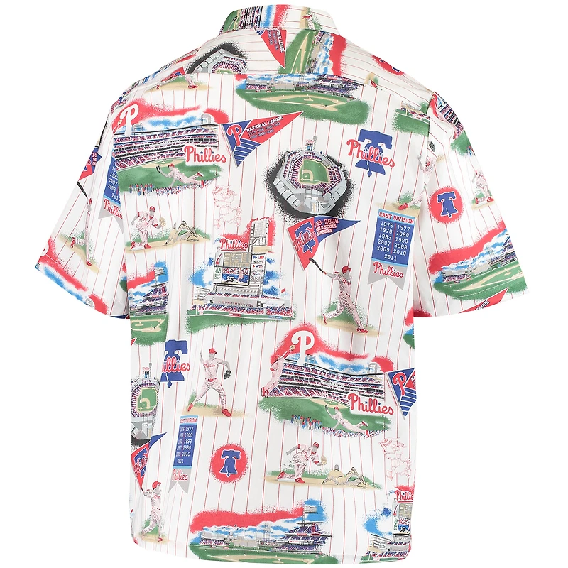 Chemise boutonnée Scenic des Phillies de Philadelphie Reyn Spooner pour homme, blanc/rouge