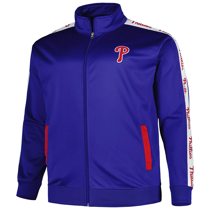 Men's Royal Philadelphia Phillies Big & Tall Tricot Track Full-Zip Jacket
