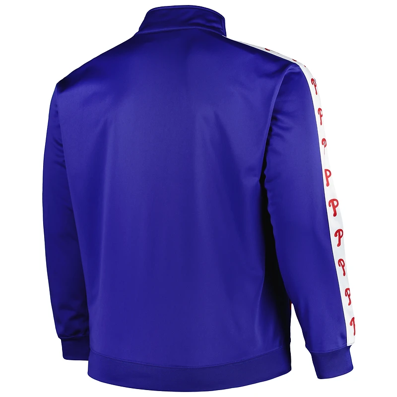 Men's Royal Philadelphia Phillies Big & Tall Tricot Track Full-Zip Jacket