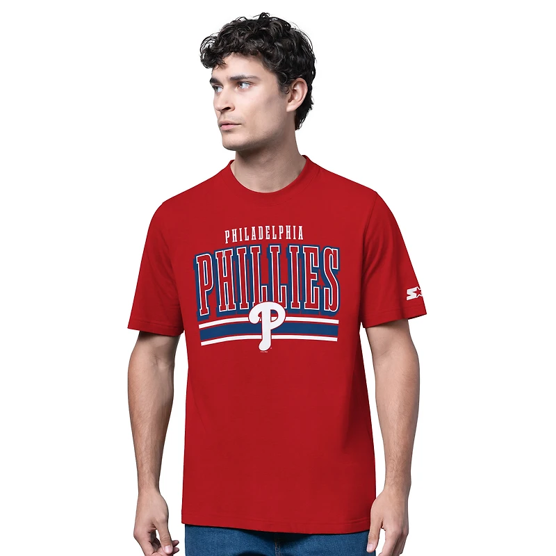 Men's Starter  Heather Gray/Red Philadelphia Phillies Two-Pack Long Sleeve & Short T-Shirt Set