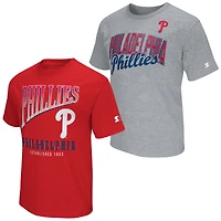 Men's Starter  Red/Heather Gray Philadelphia Phillies Two-Pack T-Shirt Set