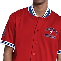Men's Starter  Red Philadelphia Phillies Button-Up Short Sleeve Jacket
