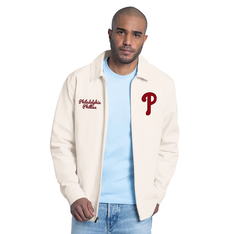Men's Starter White Philadelphia Phillies Franchise Lightweight Full-Zip Jacket