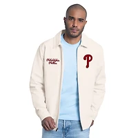 Men's Starter  White Philadelphia Phillies Franchise Lightweight Full-Zip Jacket