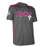 Maillot à col en V de l'équipe des Phillies Philadelphie Stitches anthracite pour hommes