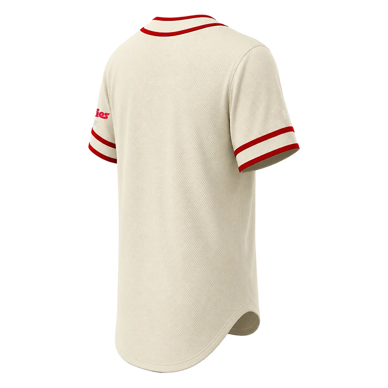 Men's Stitches Natural Philadelphia Phillies Throwback Fashion Jersey