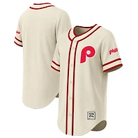 Men's Stitches Natural Philadelphia Phillies Throwback Fashion Jersey