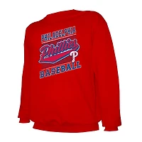 Sweat-shirt ras du cou léger rouge Stitches pour homme des Philadelphia Phillies
