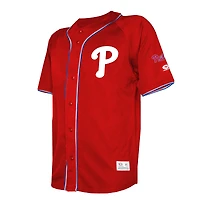 Men's Stitches  Red Philadelphia Phillies Team Color Full-Button Fashion Jersey