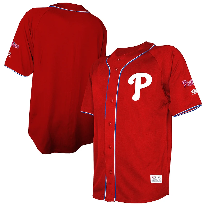 Maillot de mode pour homme Stitches Red Philadelphia Phillies, couleur l'équipe, entièrement boutonné
