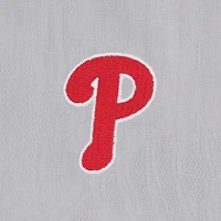 Chemise boutonnée en soie Tommy Bahama grise pour homme, motif Hit and Run des Philadelphia Phillies