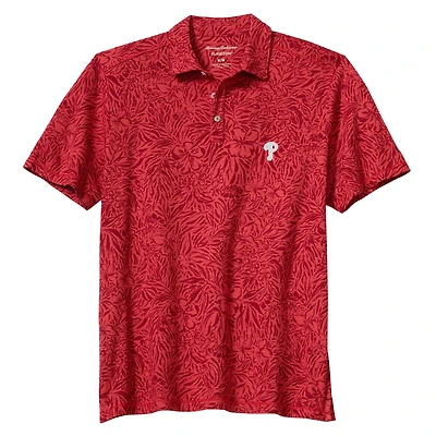 Polo Tommy Bahama IslandZone rouge Philadelphia Phillies Wild Hibiscus pour homme