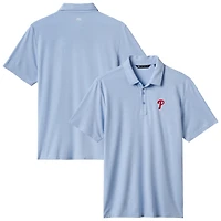 Polo bleu clair TravisMathew pour homme, motif tri-blend, terrain des séries éliminatoires Phillies de Philadelphie