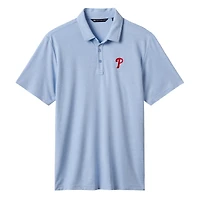 Polo bleu clair TravisMathew pour homme, motif tri-blend, terrain des séries éliminatoires Phillies de Philadelphie