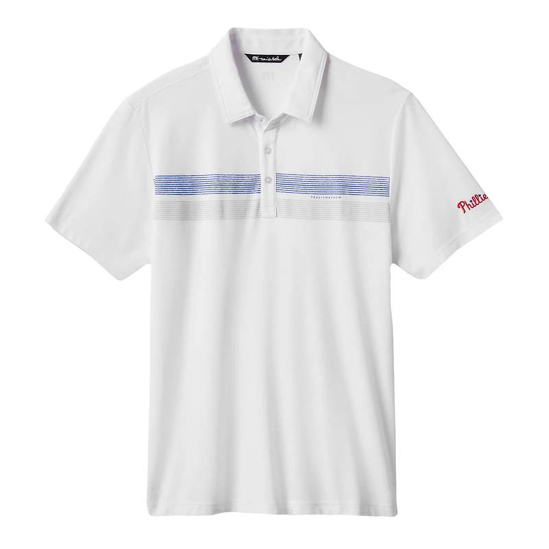 Men's TravisMathew White Philadelphia Phillies Top Recruit Tri-Blend Polo