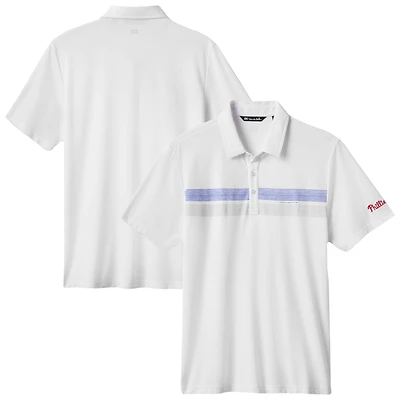 Men's TravisMathew White Philadelphia Phillies Top Recruit Tri-Blend Polo