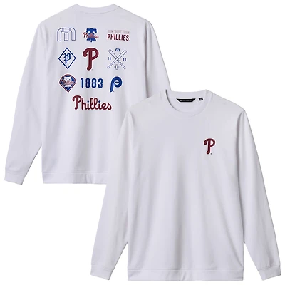 Men's TravisMathew White Philadelphia Phillies Walk Off Wonder Tri-Blend Long Sleeve T-Shirt