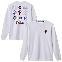 Men's TravisMathew  White Philadelphia Phillies Walk Off Wonder Tri-Blend Long Sleeve T-Shirt