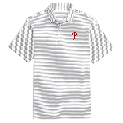 Polo gris Vineyard Vines pour hommes des Phillies de Philadelphie Bradley Stripe