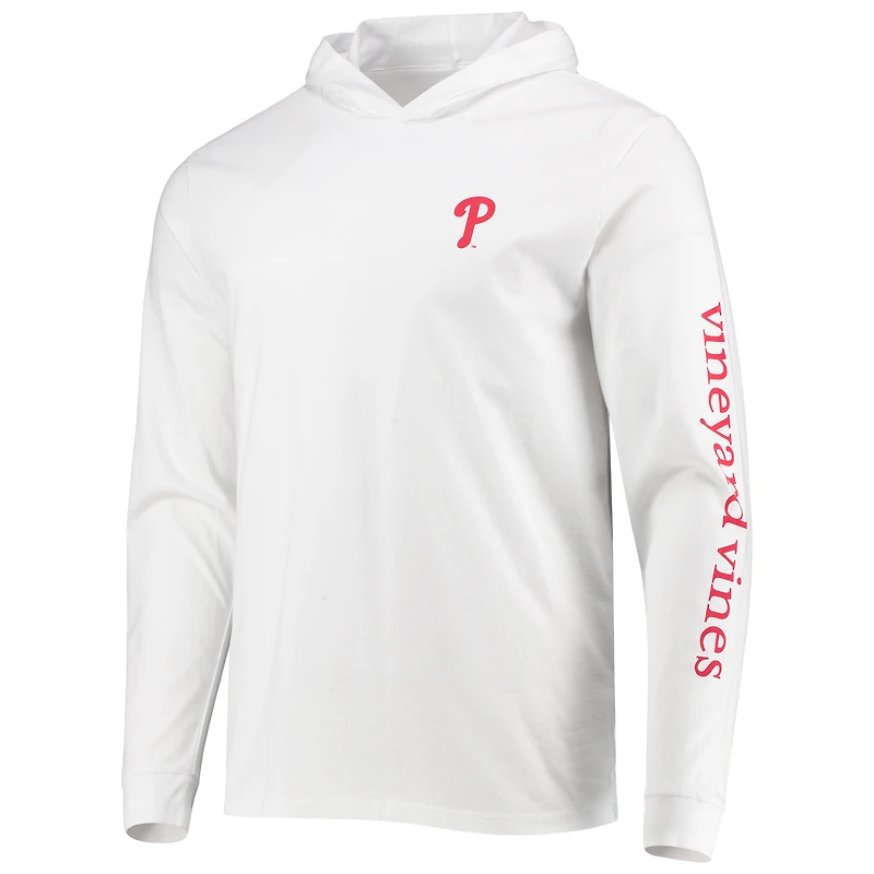 Men's Vineyard Vines White Philadelphia Phillies Long Sleeve Hoodie T-Shirt
