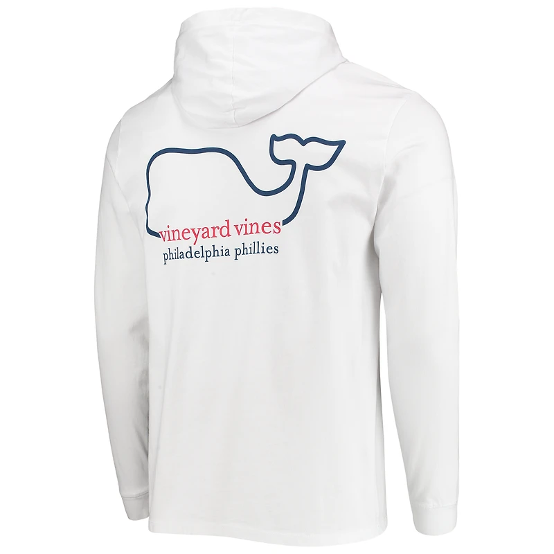 Men's Vineyard Vines White Philadelphia Phillies Long Sleeve Hoodie T-Shirt