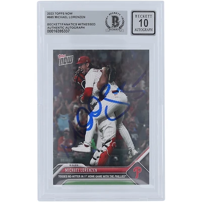 Michael Lorenzen Philadelphia Phillies Autographié Topps 2023 Lance Maintenant No-Hitter #685 Beckett Fanatics A Été Témoin Authentifié 10 Carte