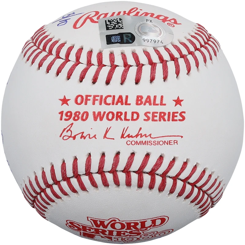 Balle de baseball des Phillies de Philadelphie de 1980, autographiée par Mike Schmidt et Steve Carlton, avec plusieurs inscriptions - Édition limitée à 10 exemplaires