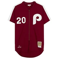 Maillot authentique Mitchell & Ness autographié par Mike Schmidt, couleur bordeaux, des Phillies de Philadelphie