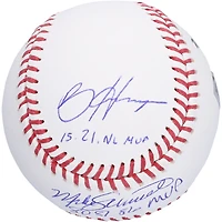 Mike Schmidt, Jimmy Rollins and Bryce Harper Philadelphia Phillies Autographed Baseball with Multiple Inscriptions 
