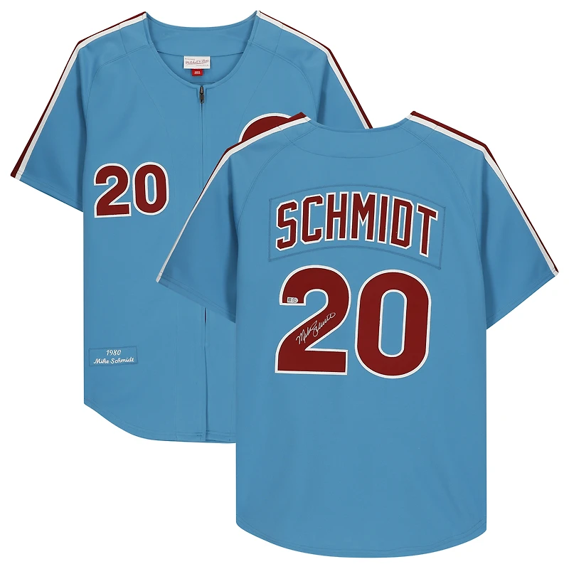 Mike Schmidt Light Blue Philadelphia Phillies Autographed Mitchell & Ness Authentic Jersey