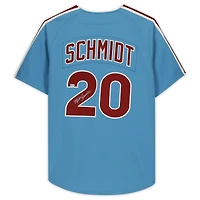 Maillot authentique Mitchell & Ness autographié par Mike Schmidt, joueur des Phillies de Philadelphie, bleu clair