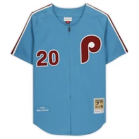 Maillot authentique Mitchell & Ness autographié par Mike Schmidt, joueur des Phillies de Philadelphie, bleu clair