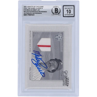 Mike Schmidt Philadelphia Phillies Autographié 2001 Fleer Greats of the Game Feel the Game Classic Maillot bicolore Relique #MS Beckett Fanatics Witnessed Authenticated 10 Card