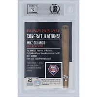 Mike Schmidt Philadelphia Phillies Autographed 2003 Topps Pristine Bomb Squad Dual-Color Jersey Pinstripe Relic #PBS-MS2 Beckett Fanatics Witnessed Authenticated 9/10 Card