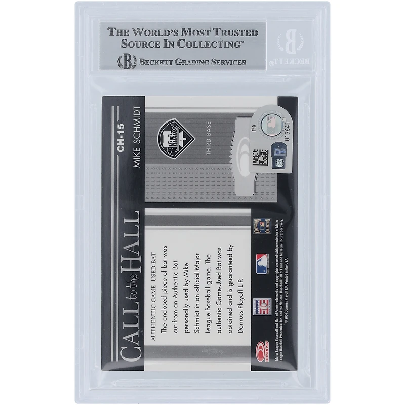 Mike Schmidt Philadelphia Phillies Autographed 2004 Donruss Timelines Call to the Hall Material Relic #CH-15 Beckett Fanatics Witnessed Authenticated Card
