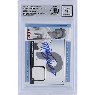 Mike Schmidt Philadelphia Phillies Autographed 2005 Fleer Classic Clippings Cut of History Jersey Relic #CH-MS Beckett Fanatics Witnessed Authenticated 10 Card