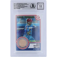 Mike Schmidt Philadelphia Phillies Autographié 2005 Topps Pristine Legends Relique de batte de performance précieuse #VP-MS Beckett Fanatics Witnessed Authenticated 10 Card