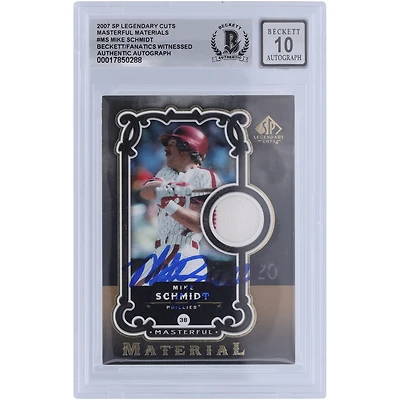 Mike Schmidt Philadelphia Phillies Autographed 2007 Upper Deck SP Legendary Cuts Masterful Material Jersey Relic #MM-MS Beckett Fanatics Witnessed Authenticated 10 Card
